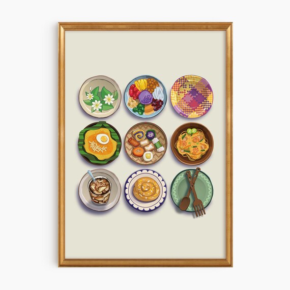 Filipino Food Wall Art Philippines Kitchen Print Traditional Dish Illustration Asian Dining Decor Cultural Culinary Poster