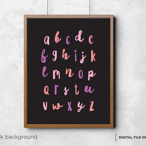 Alphabet Chart, Nursery Learning Wall Art