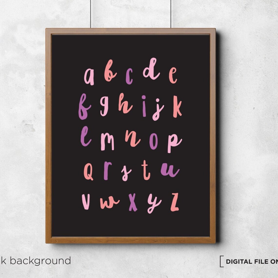 Alphabet Chart, Nursery Learning Wall Art