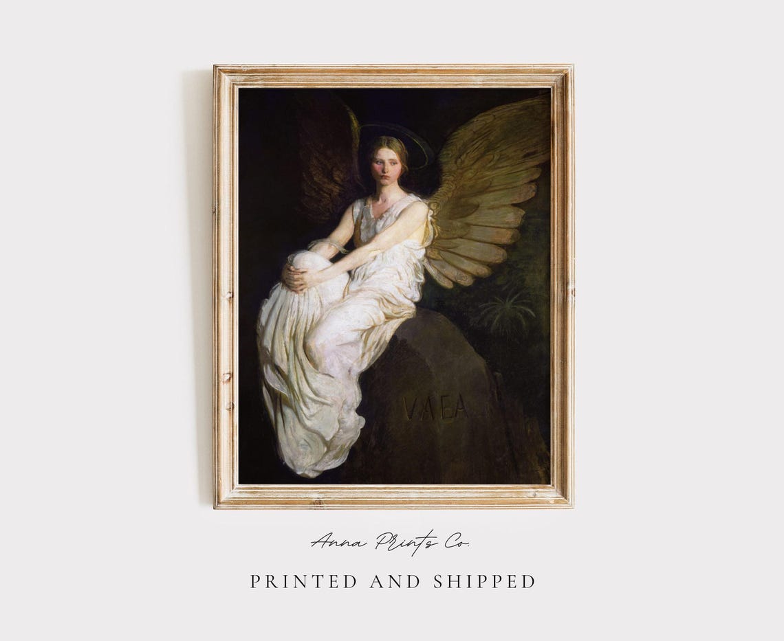 Abbott Handerson Thayer Angel Winged Figure Dark Academic Art Print