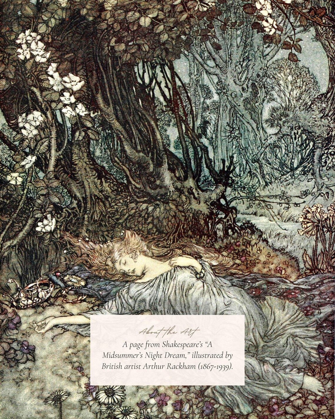 Titania Asleep, Vintage Fairy Storybook Art Print - Image 2