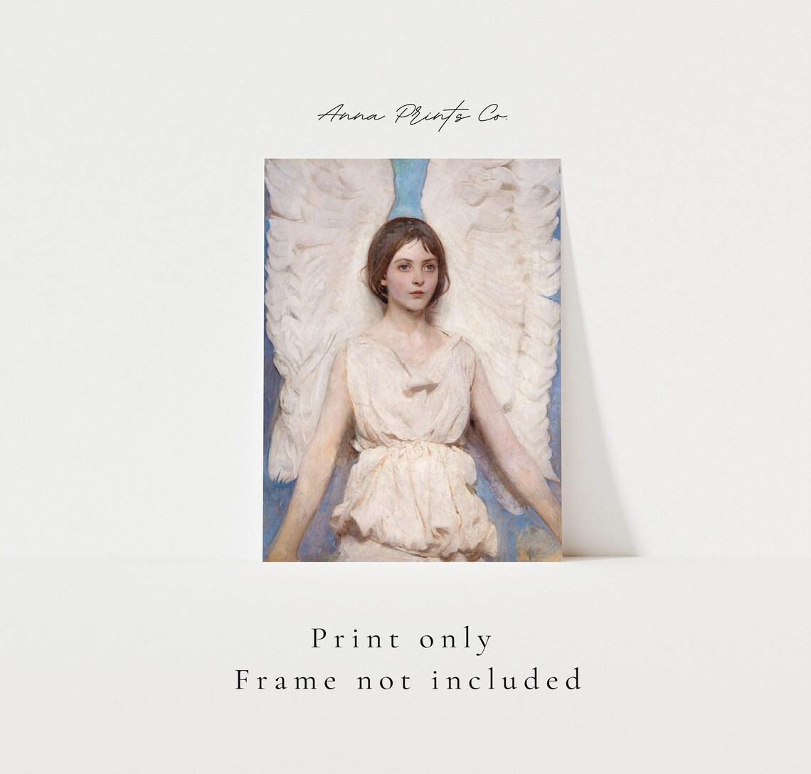 Victorian Angel Painting Art Print, Vintage Reproduction - Image 3