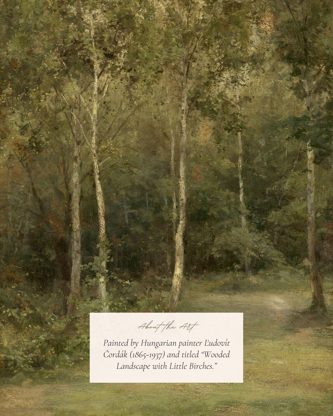 Antique Green Forest Landscape Art Print, Vintage Victorian - Image 2