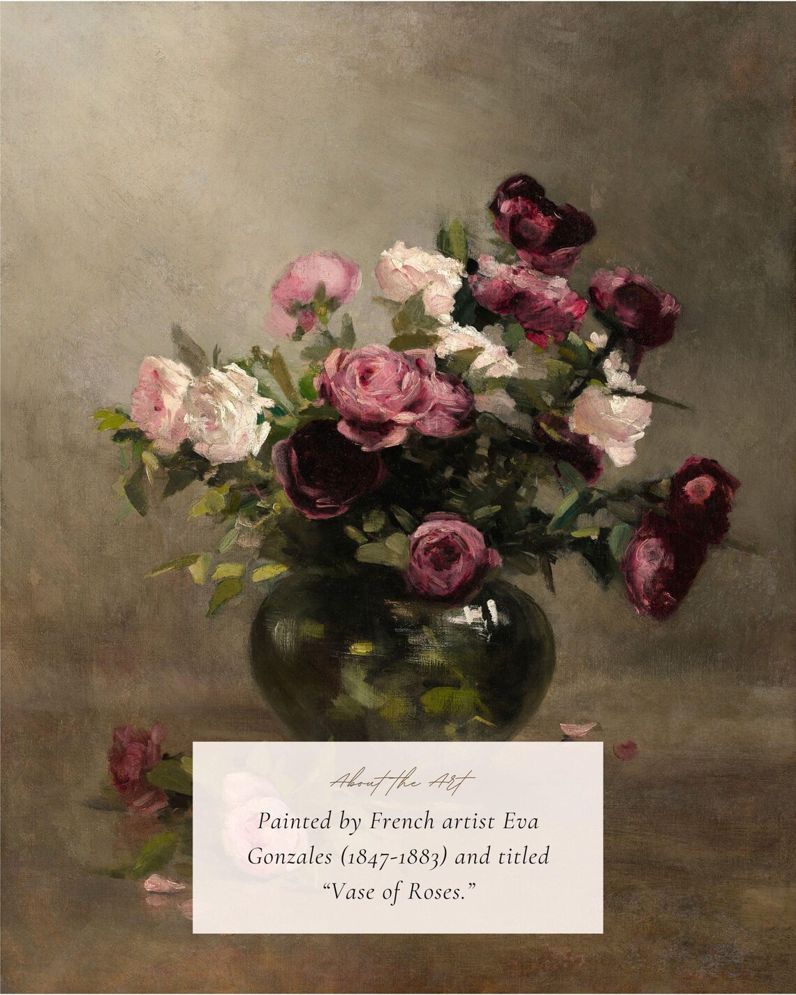 Victorian Roses Vintage Still Life Art Print - Image 2