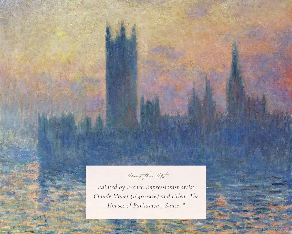Claude Monet Houses of Parliament, Vintage Art Print - Image 2