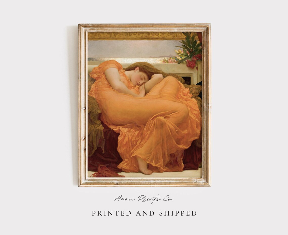 Flaming June by Frederic Leighton, Vintage Art Print
