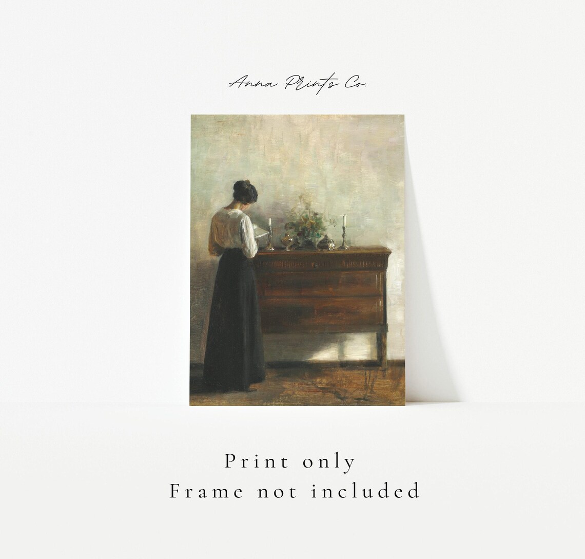 Victorian Woman Reading, Antique Academia Art Print - Image 3
