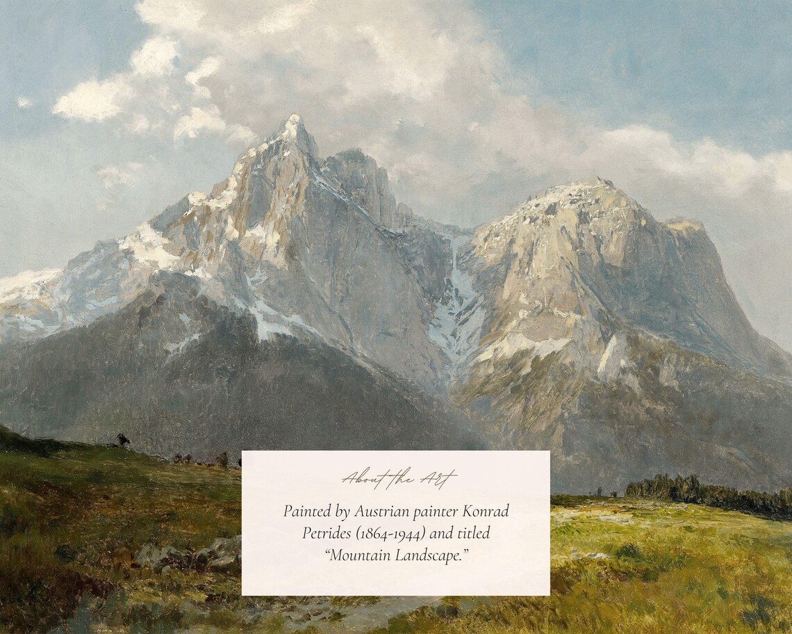 Vintage Austrian Mountain Landscape Art Print - Image 2