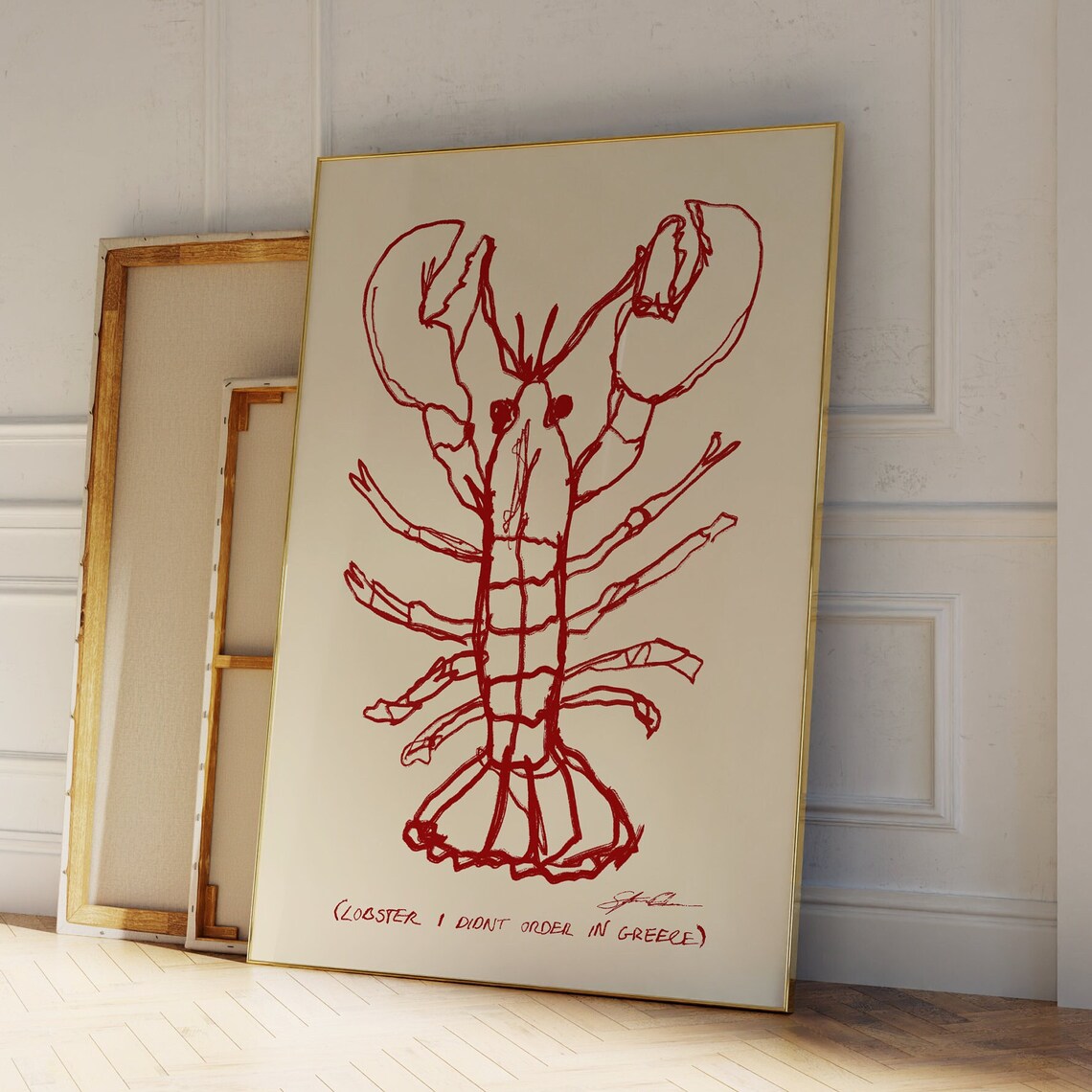 Lobster Print, Coastal Retro Kitchen Art Poster