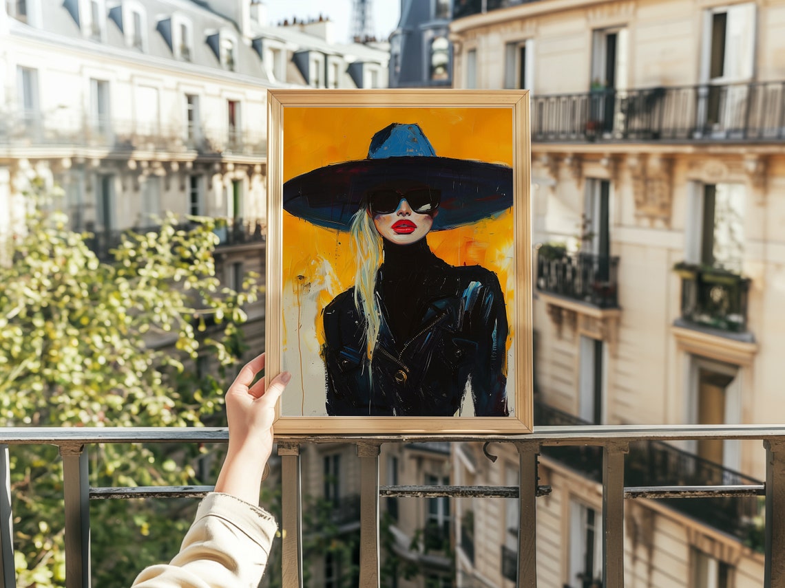 Hand Drawn Cowgirl Painting, Western Wall Art - Image 2