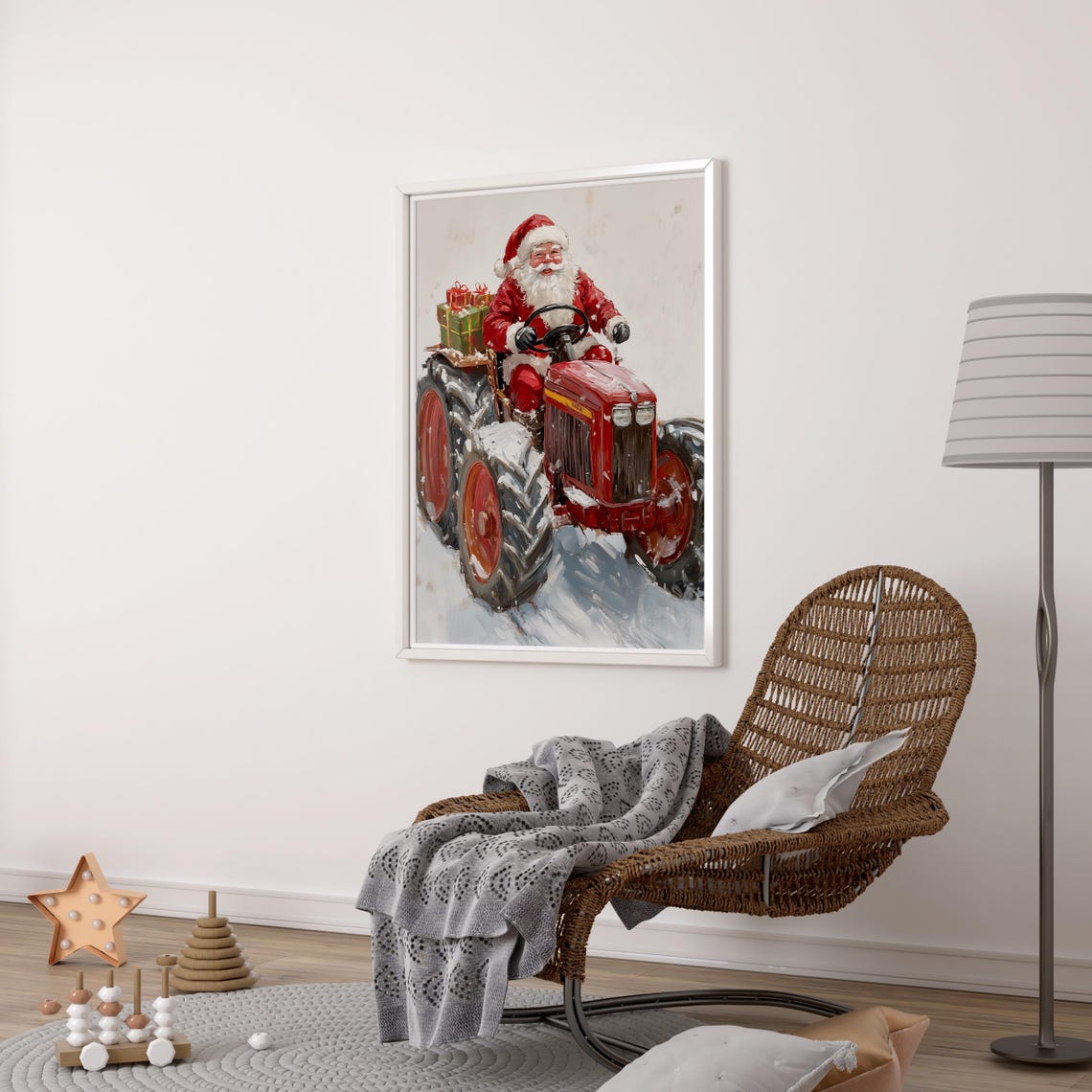 Santa Claus Painting, Christmas Nursery Decor - Image 2