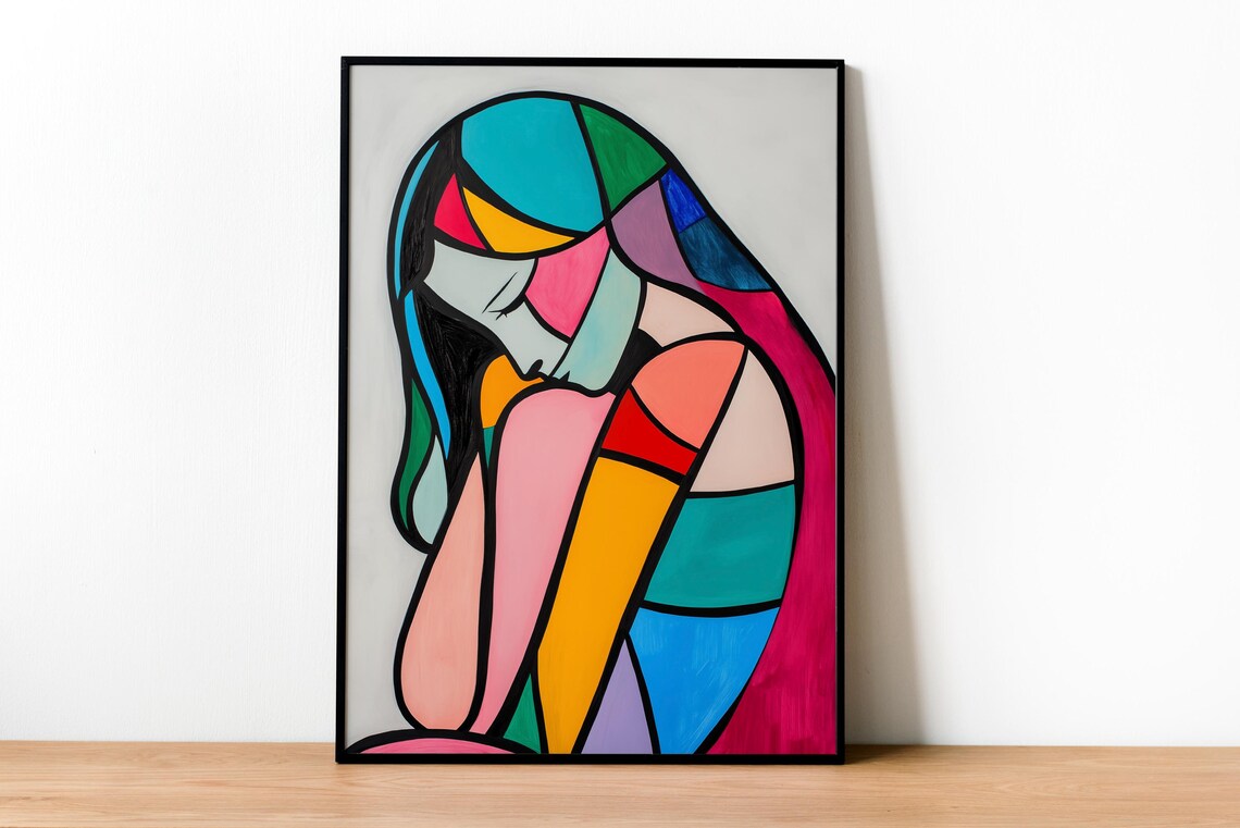 Hand Drawn Abstract Woman, Feminine Wall Art Print