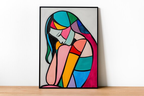 Hand Drawn Abstract Woman, Feminine Wall Art Print