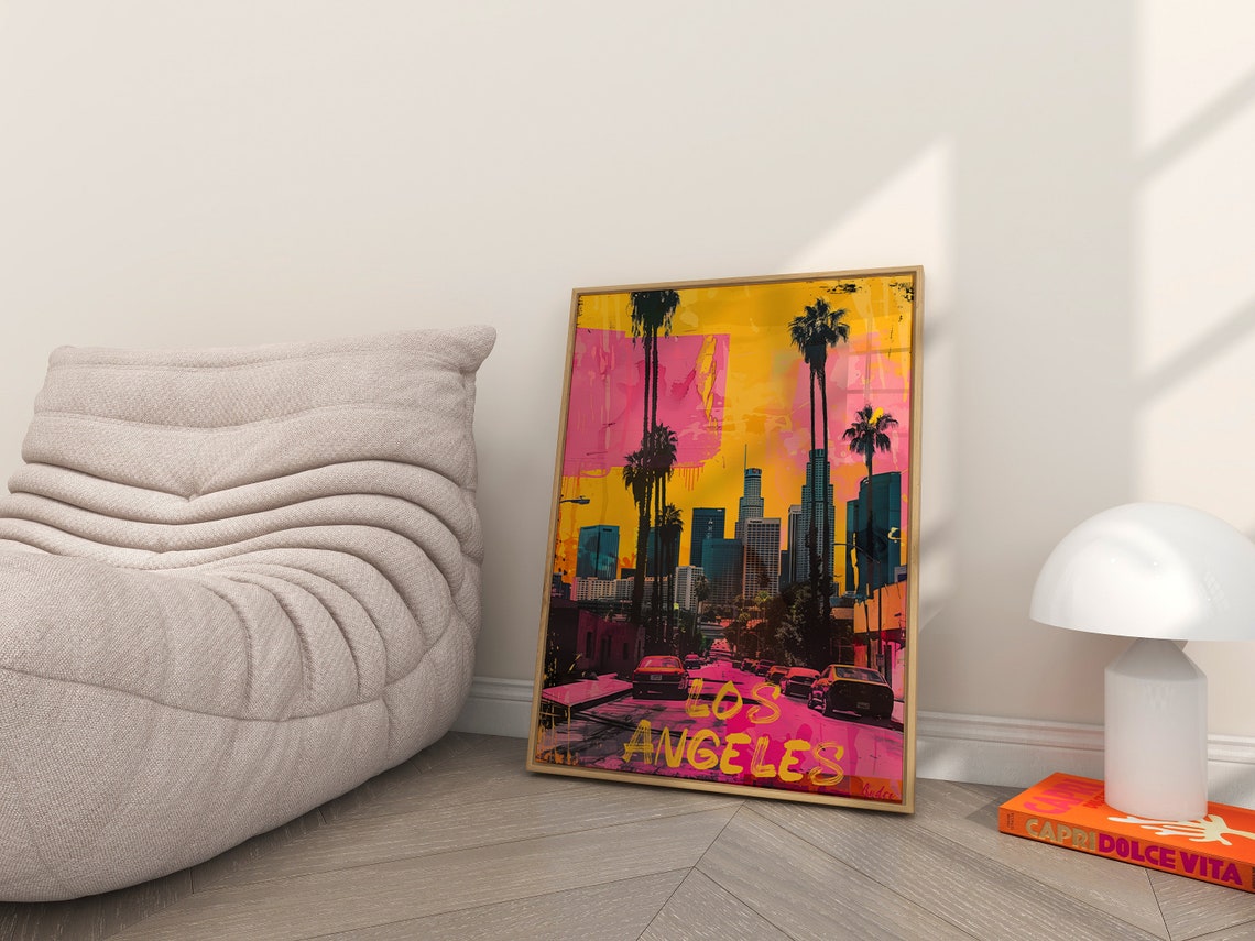 Los Angeles Travel Poster, Cityscape Painting - Image 2