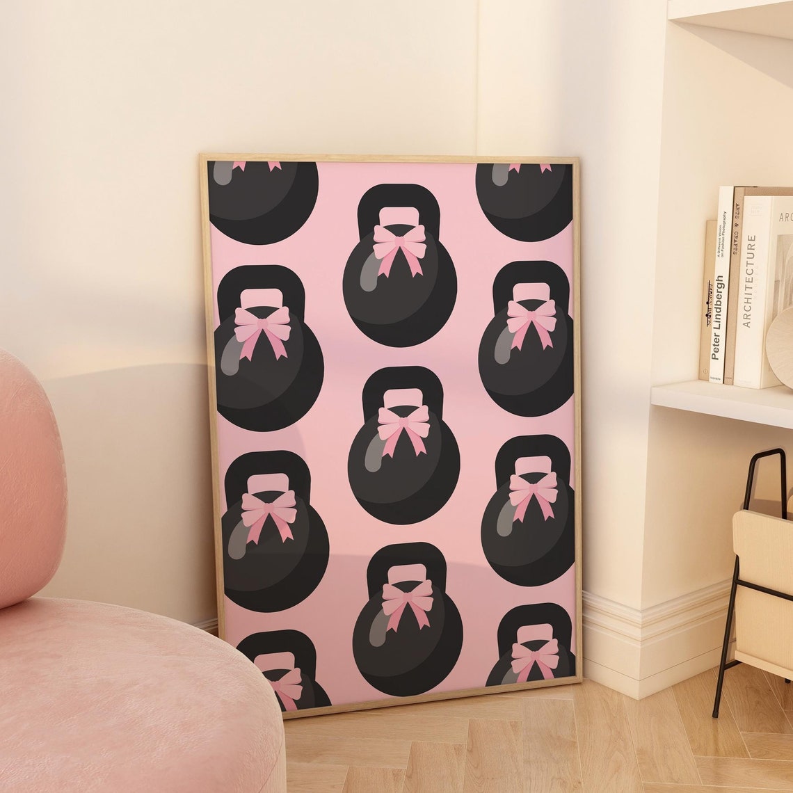 Coquette Kettlebell Print Girls Gym Wall Decor Pink Gym Girl Wall Art Gym Girl Room Decor Trendy Gym Girl Poster Cute Gym Girl Aesthetic