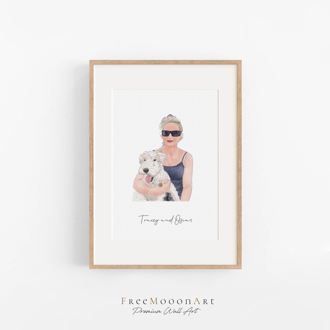 Karen and Olivia Best Friends Forever Watercolor Portrait Poster - Image 2