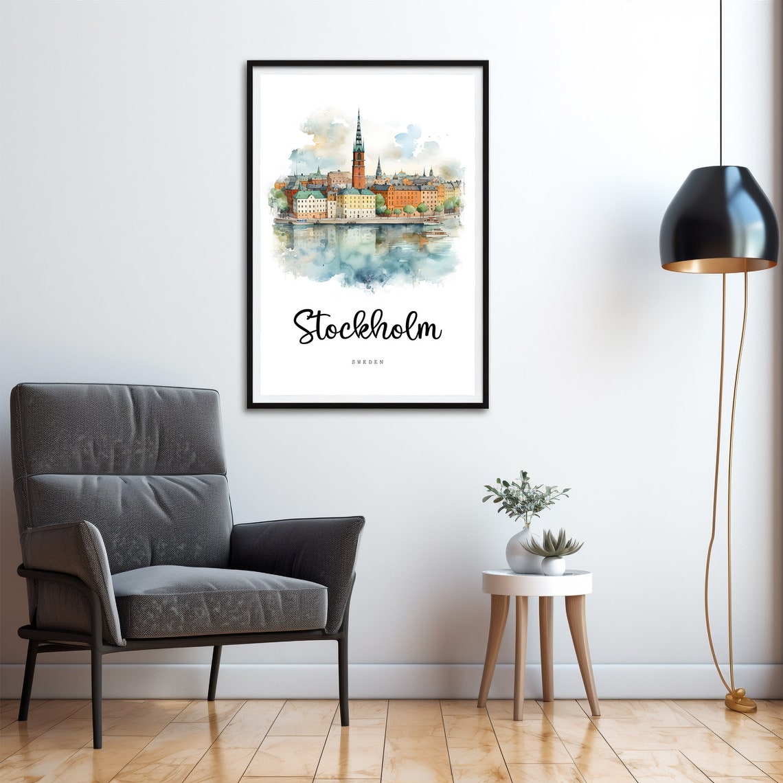 Stockholm Sweden Travel Poster Stockholm City Print Wall Art Europe Prints Art Stockholm Watercolor Painting Travel Gifts - Image 4