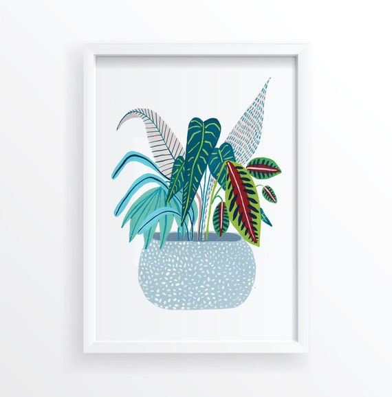 Botanical Print of House Plants, Kitchen Decor