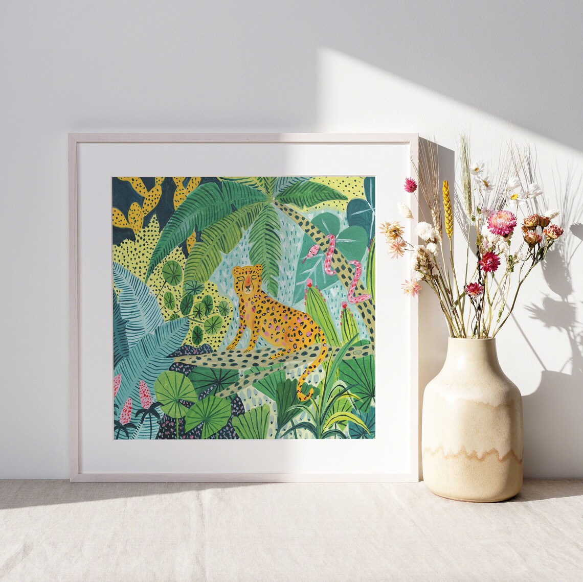 Leopard Print Botanical Jungle Safari Nursery Art Print - Image 4