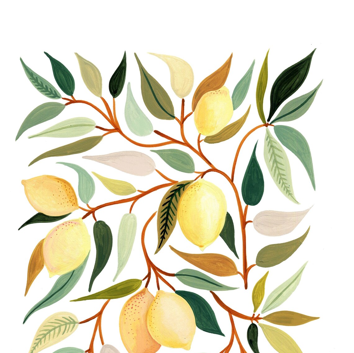 Lemon Blooms Botanical Art Print, Farmhouse Kitchen - Image 2