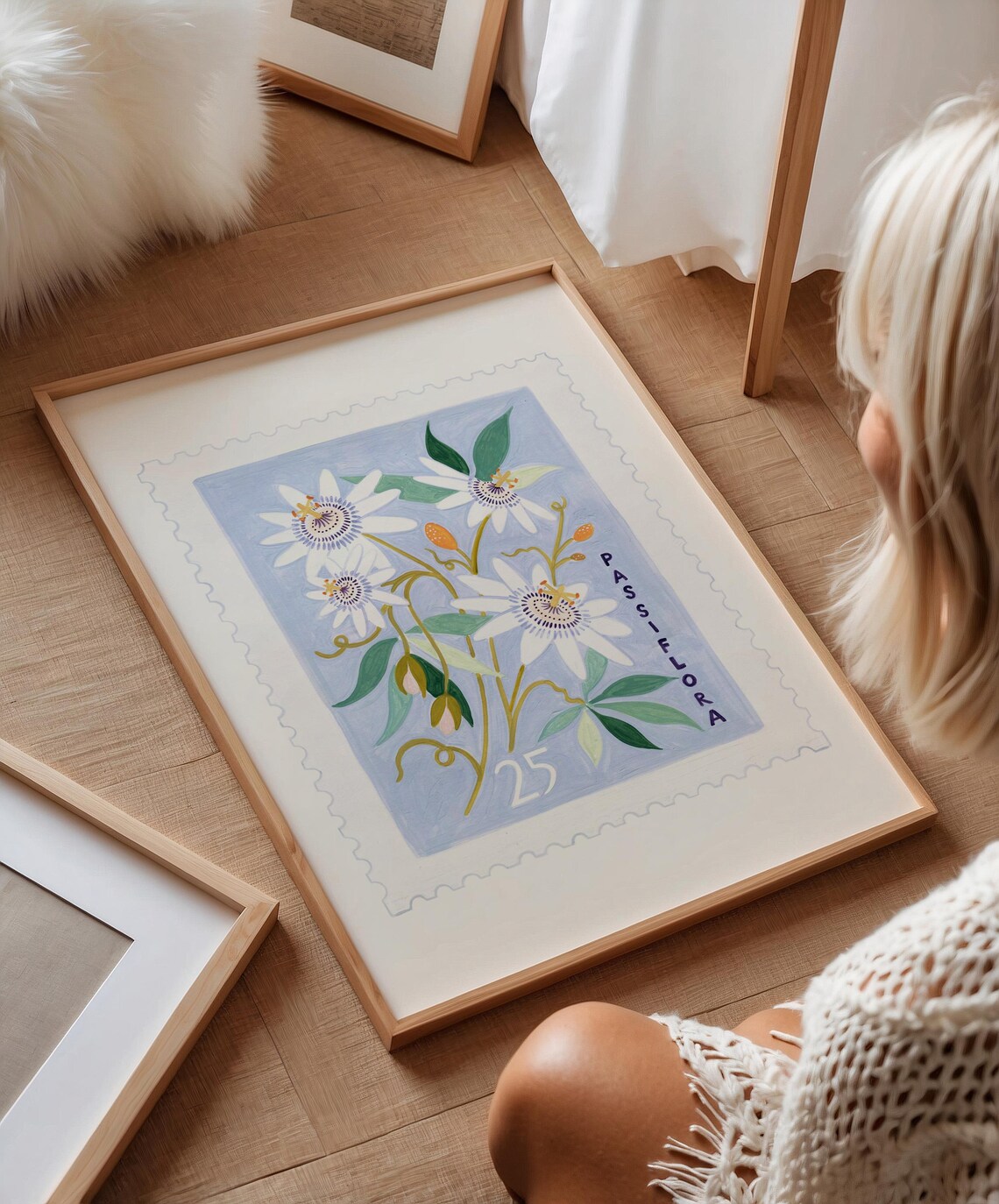 Passiflora Botanical Vintage Floral Art Print - Image 5