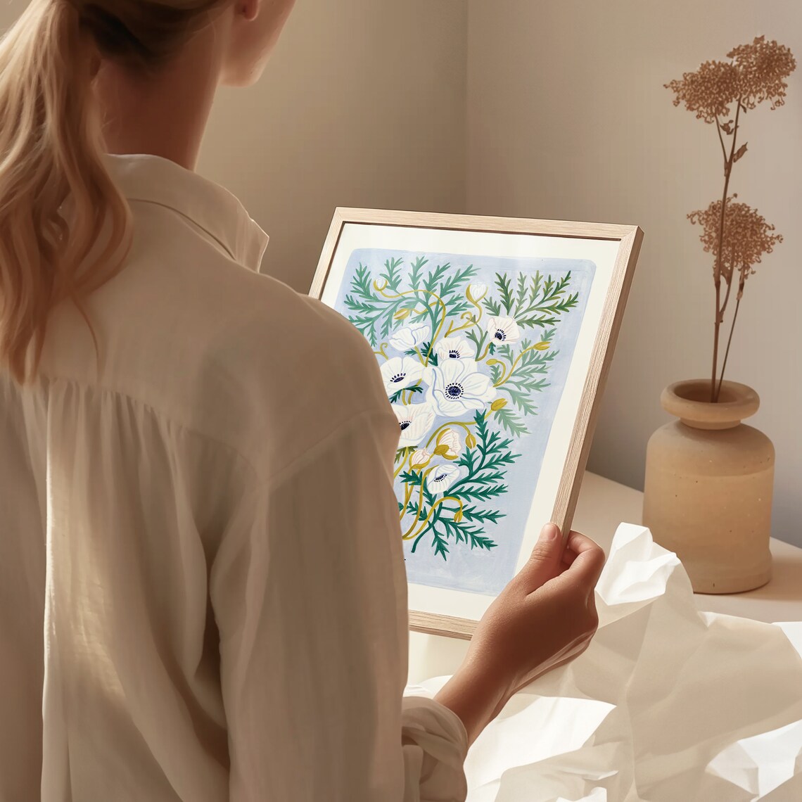 Anemone Art Print, Vintage Botanical Poster - Image 2