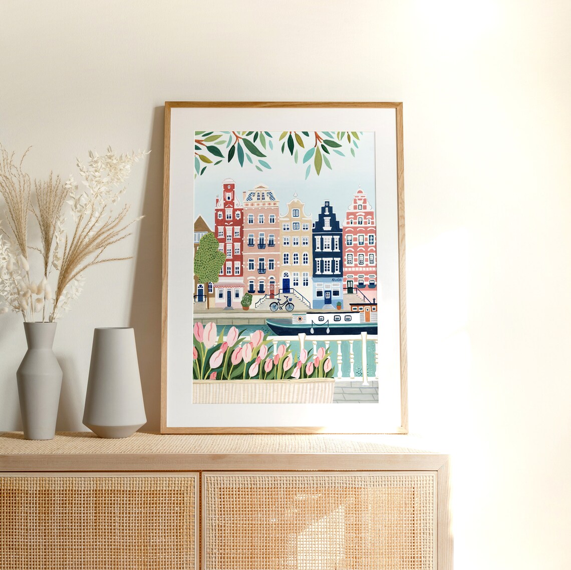 Amsterdam Tulips Housewarming Gift Travel Poster - Image 2