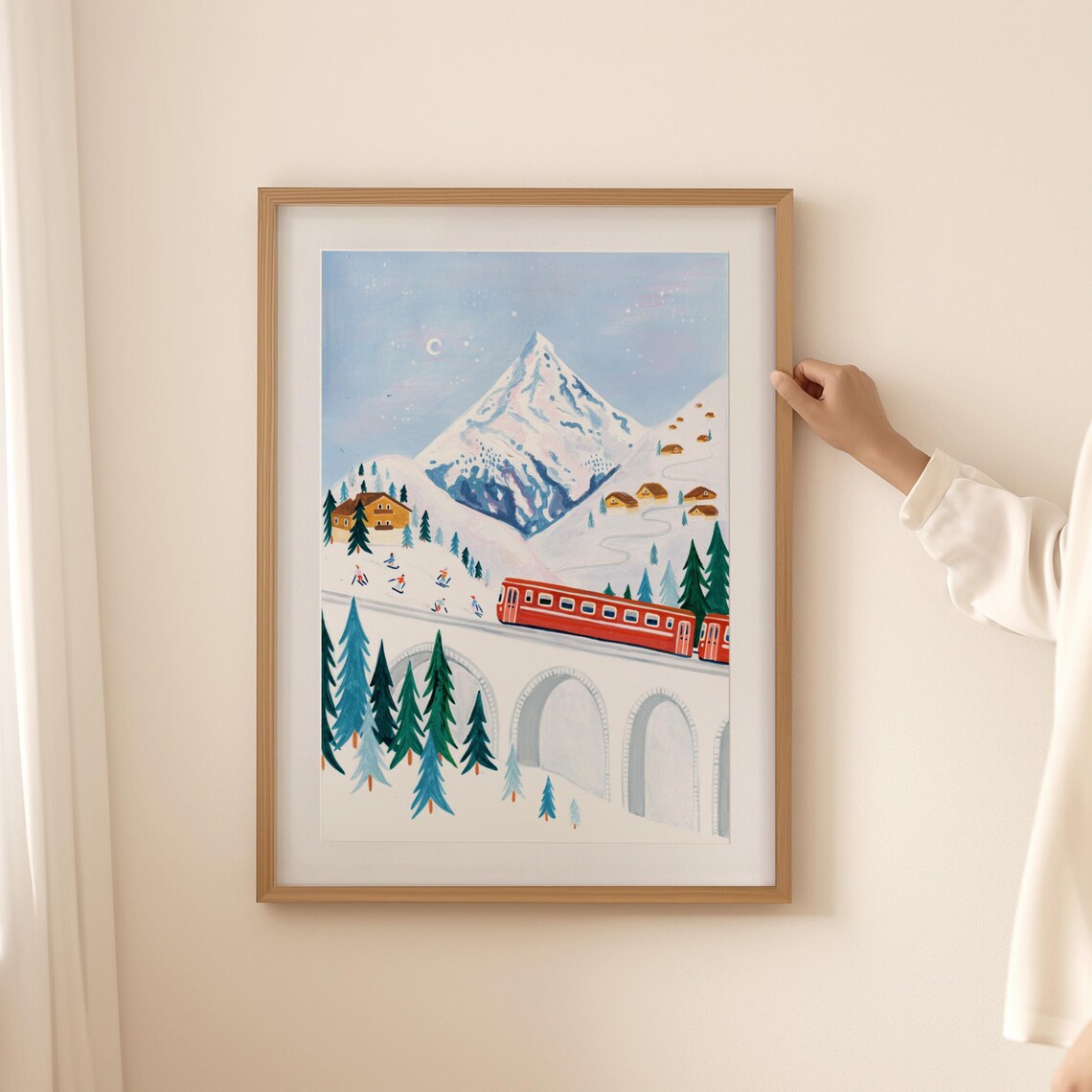 Zermatt Switzerland Skiing Poster, Swiss Alps Travel - Image 5