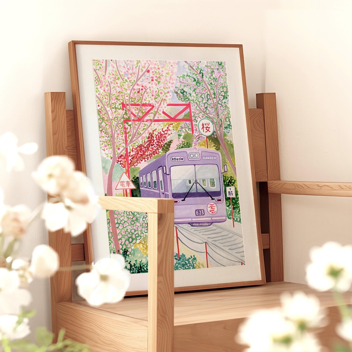 Kyoto Cherry Blossom Travel Poster, Japan Print - Image 3