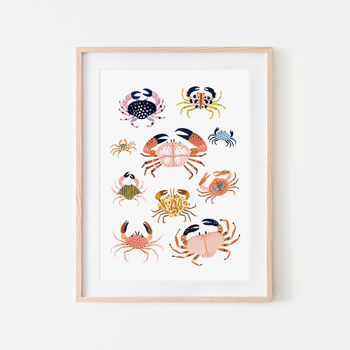 Crab Art Print, Nautical Nursery Decor