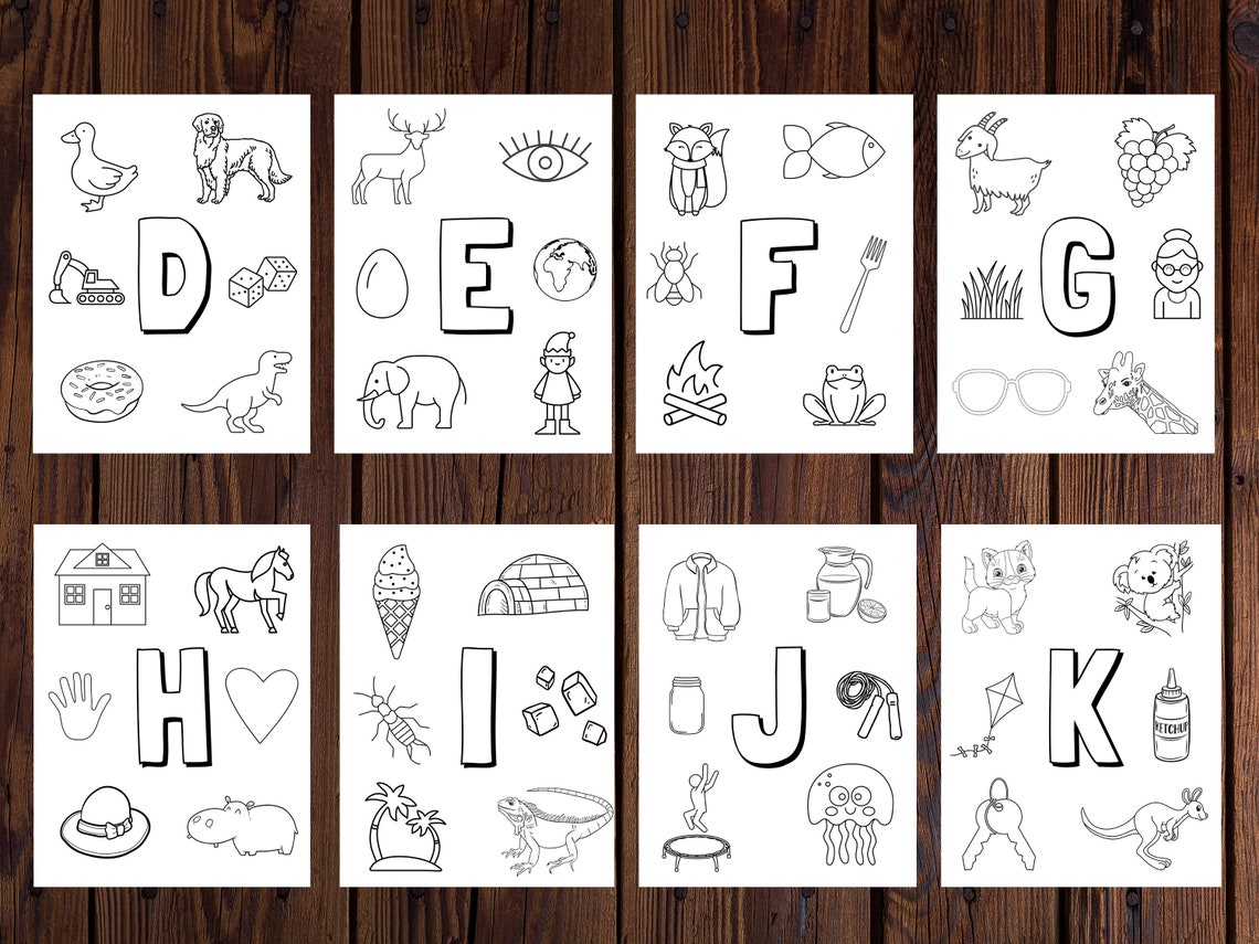 Alphabet Coloring Sheets, Kids Learning - Image 2