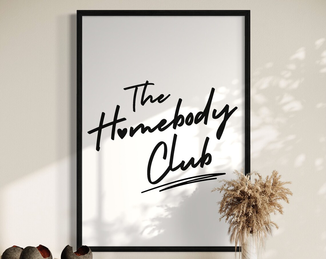 The Homebody Club Retro Quote Poster, Bedroom Decor - Image 3