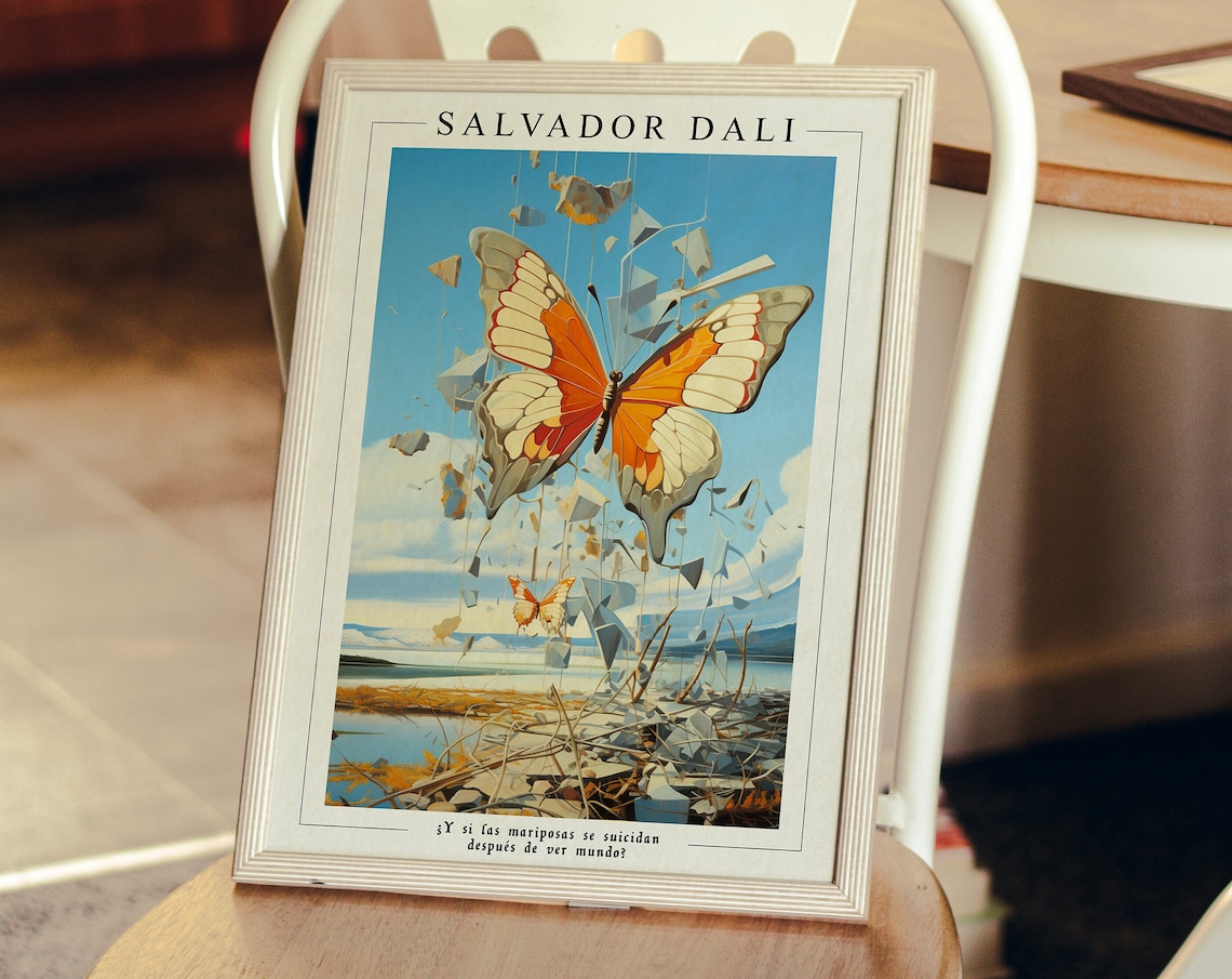 Salvador Dali Butterfly Wallpaper, Surreal Art Poster