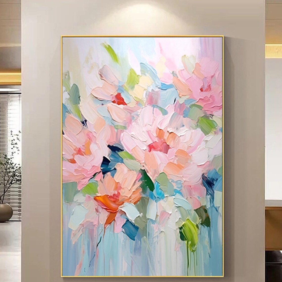 Abstract Pink Floral Art Print, Personalized Gift