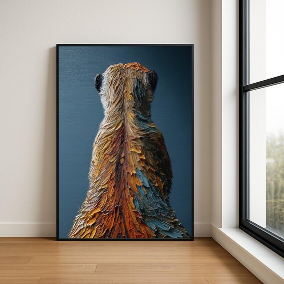 Colorful Meerkat Art Print Animal Wall Decor