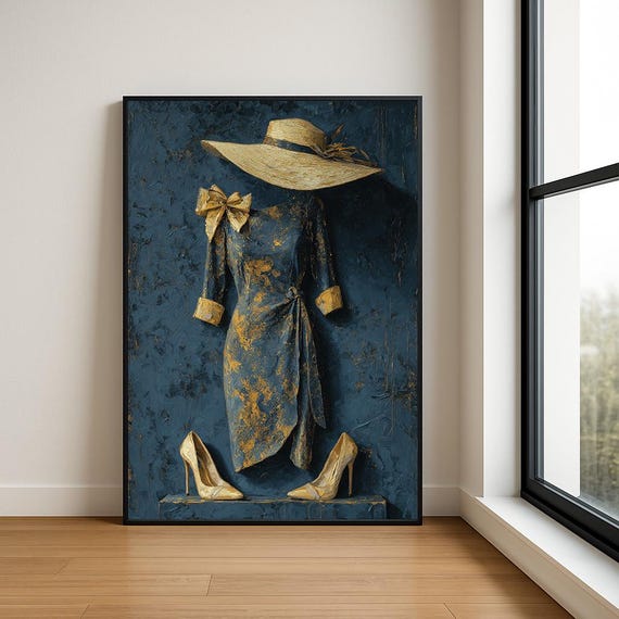 Elegant Lady In Dress Oil Painting Fashion Statement Art Print