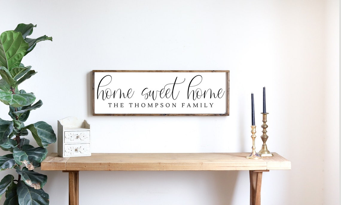 Home Sweet Home Family Sign Farmhouse Wall Decor Family Home Sweet Home Sign Family Name Sign