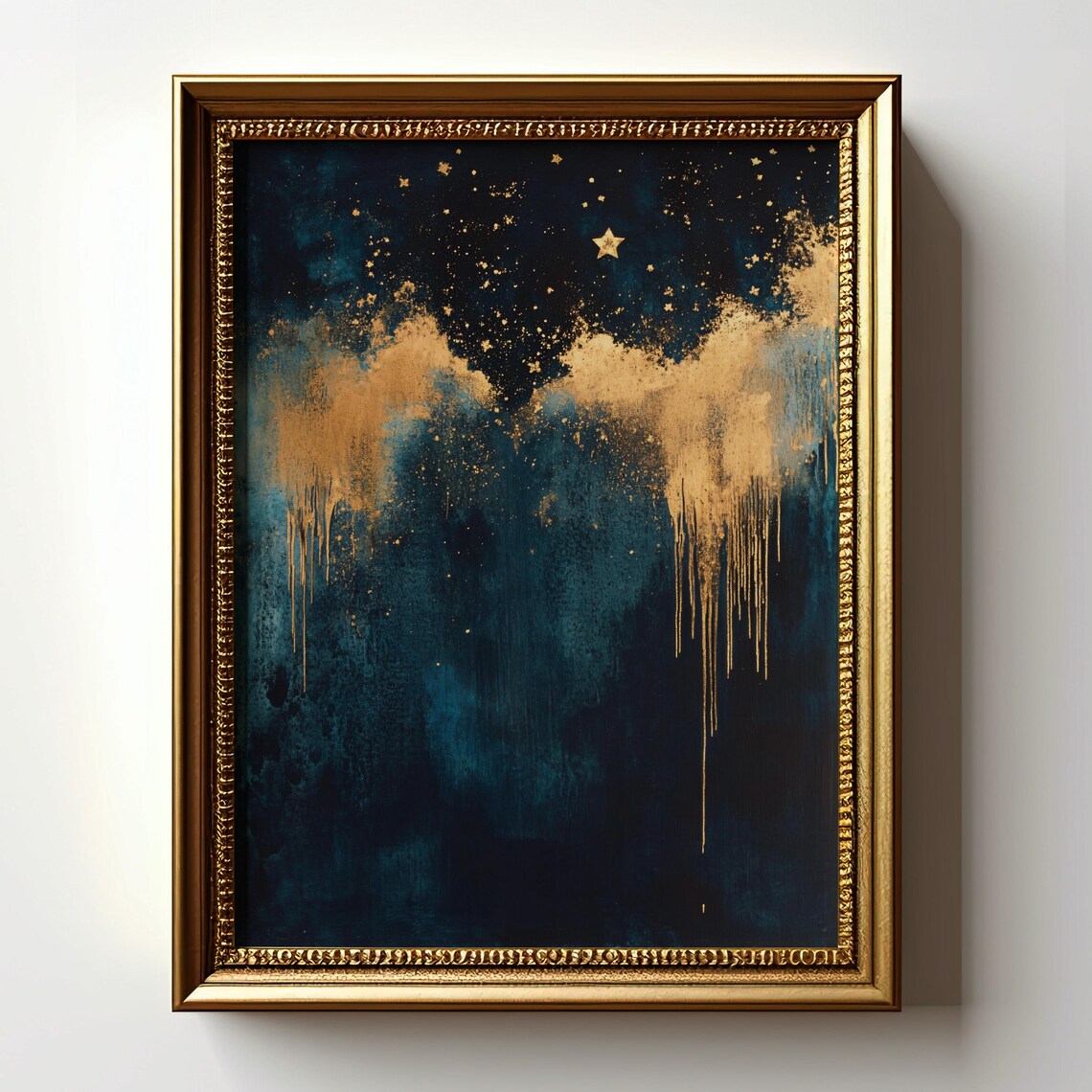 Celestial Starry Night Moon and Stars Art Print - Image 4