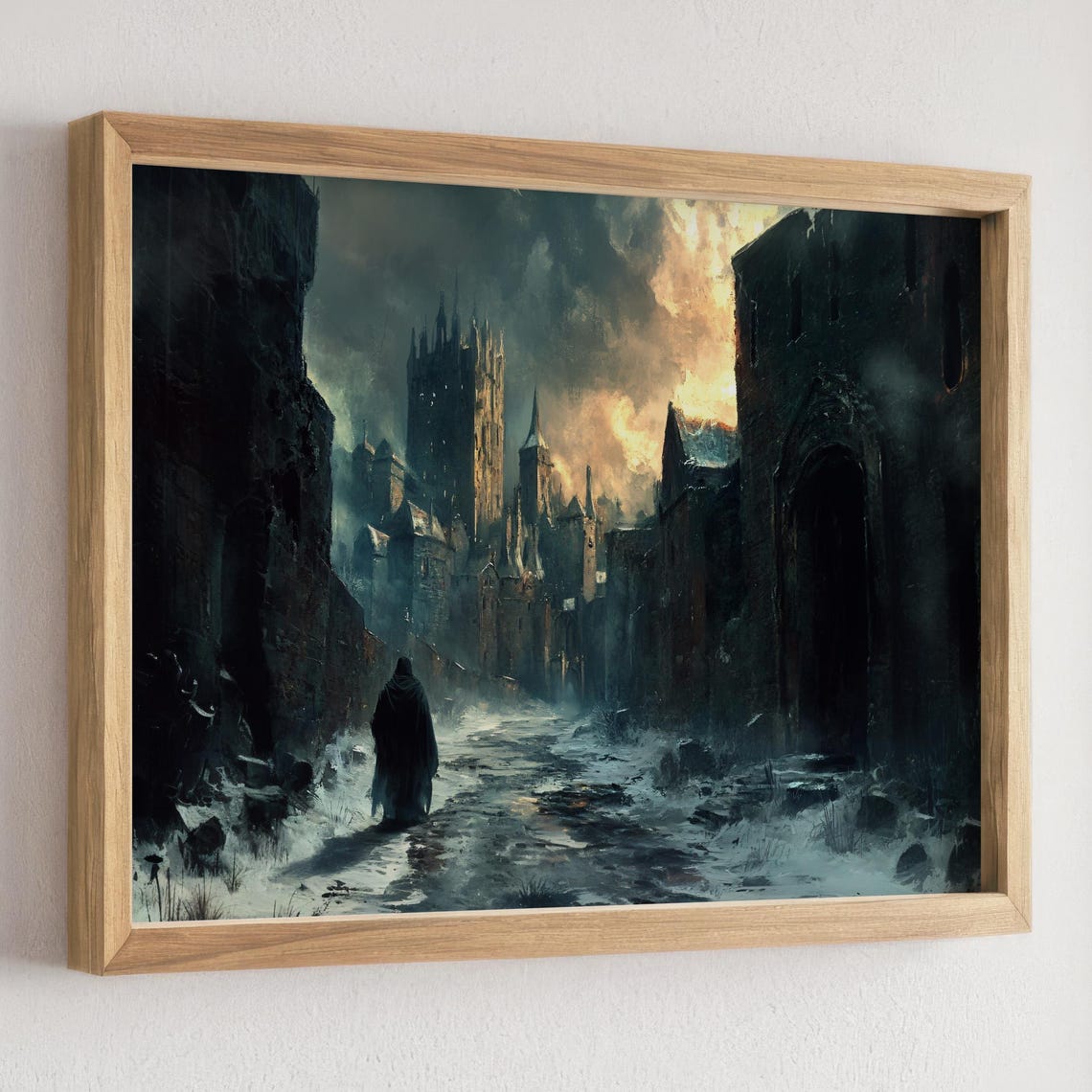 Mysterious City Painting Dark Fantasy Castle Ruined City Painting Fantasy City Art Medieval Ruins Art Dark Fantasy Architecture Art - Image 2