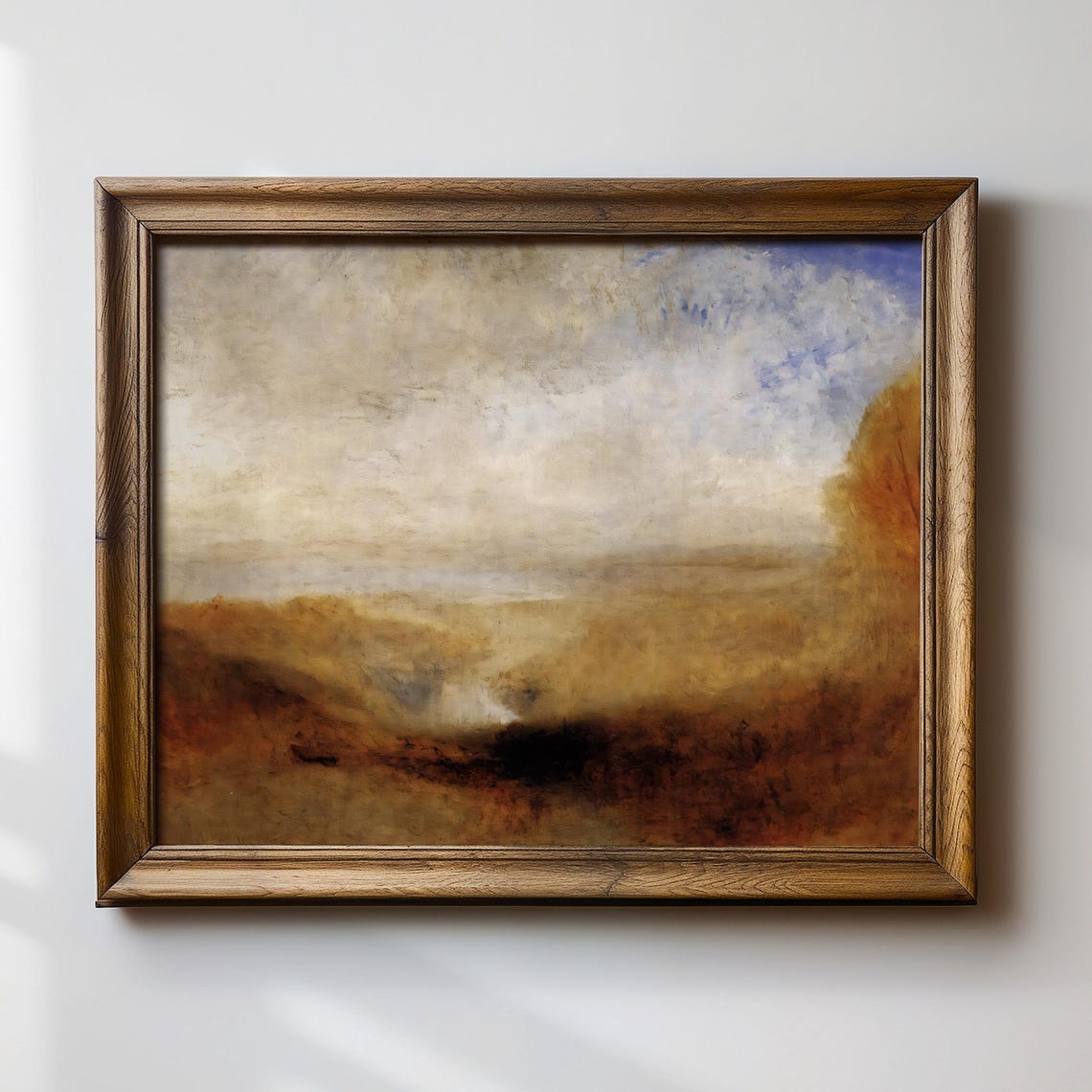 Atmospheric Golden Horizon Minimalist Serene Landscape Poster