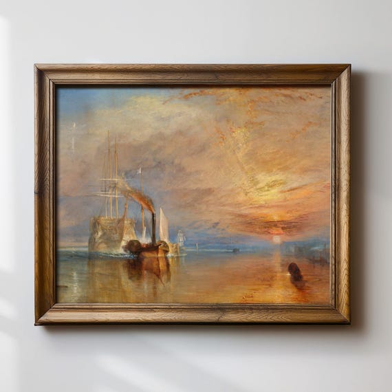 The Fighting Temeraire Print Jmw Turner Art Romanticism Maritime Painting British Navy Ship Classic Fine Art Print Nautical Decor