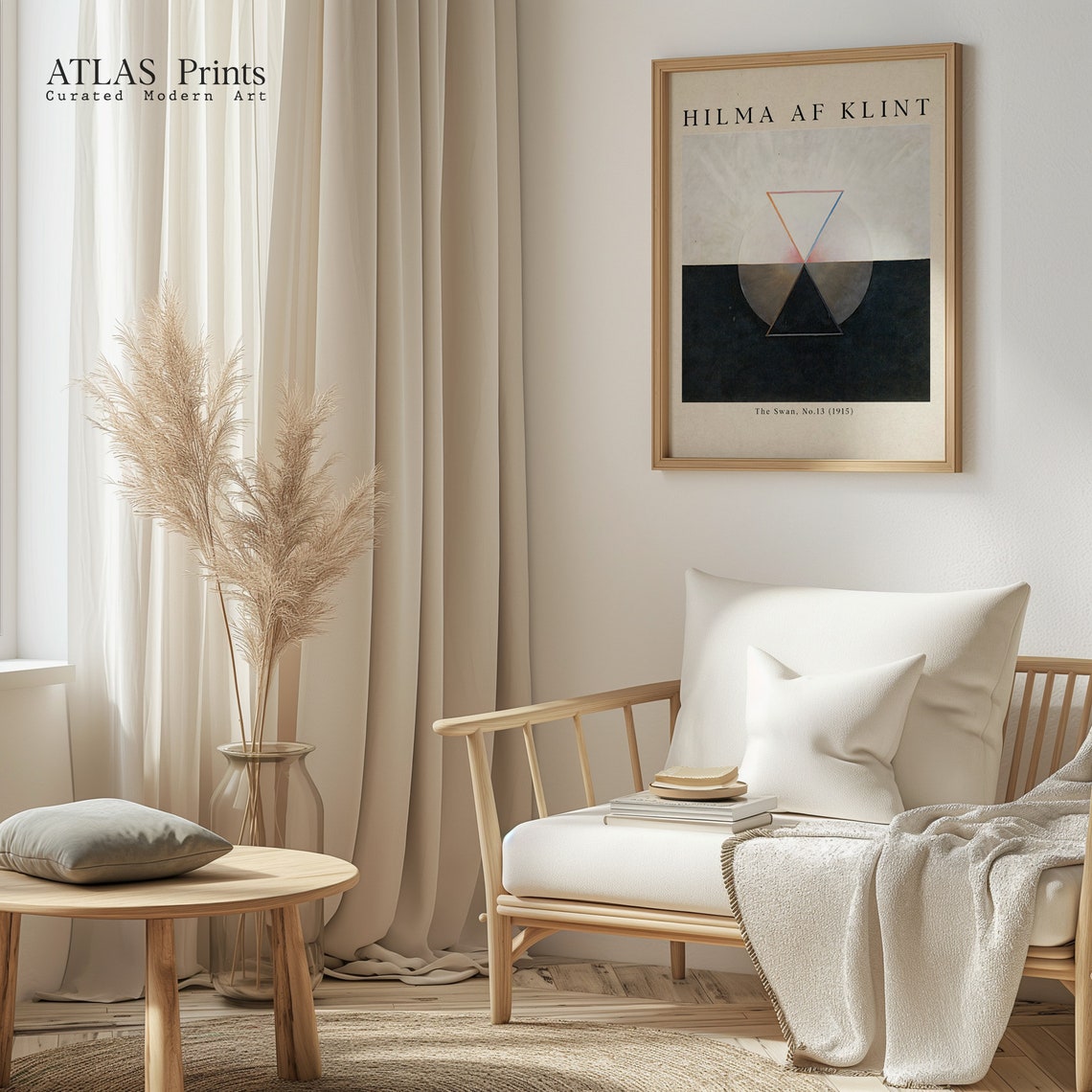 Hilma af Klint The Swan No 13 Hourglass Black White Art Poster - Image 4