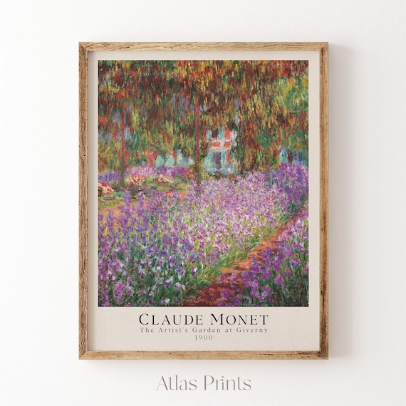 Claude Monet Artists Garden at Giverny 1900 Purple Iris Field Poster