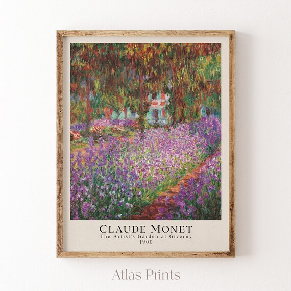 Claude Monet Print Monet Flower Garden Poster Vintage Wild Flower Landscape Painting Colorful Bedroom Decor Wall Art