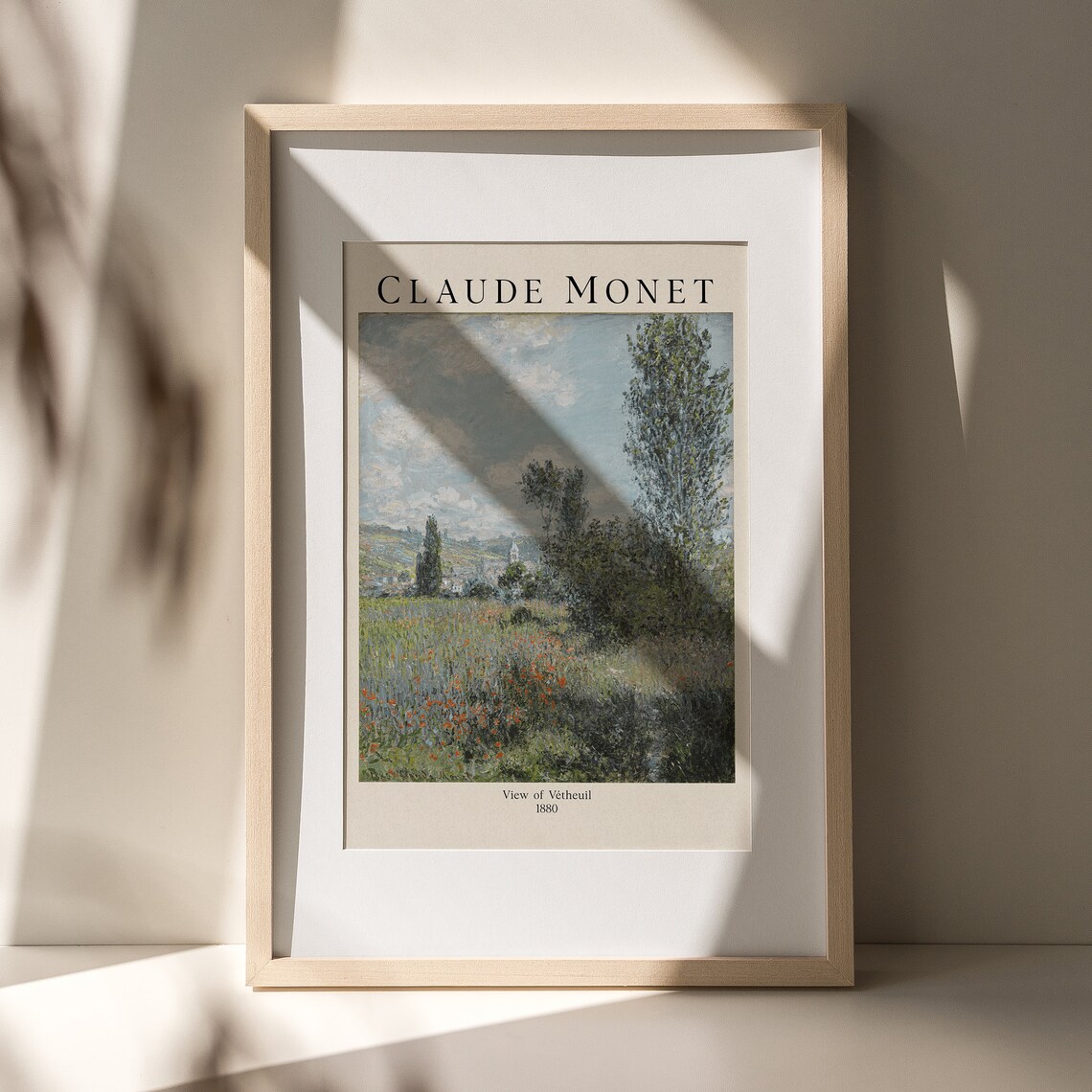 Claude Monet View Of Vetheuil 1880 Impressionist Poppy Landscape Poster - Image 3