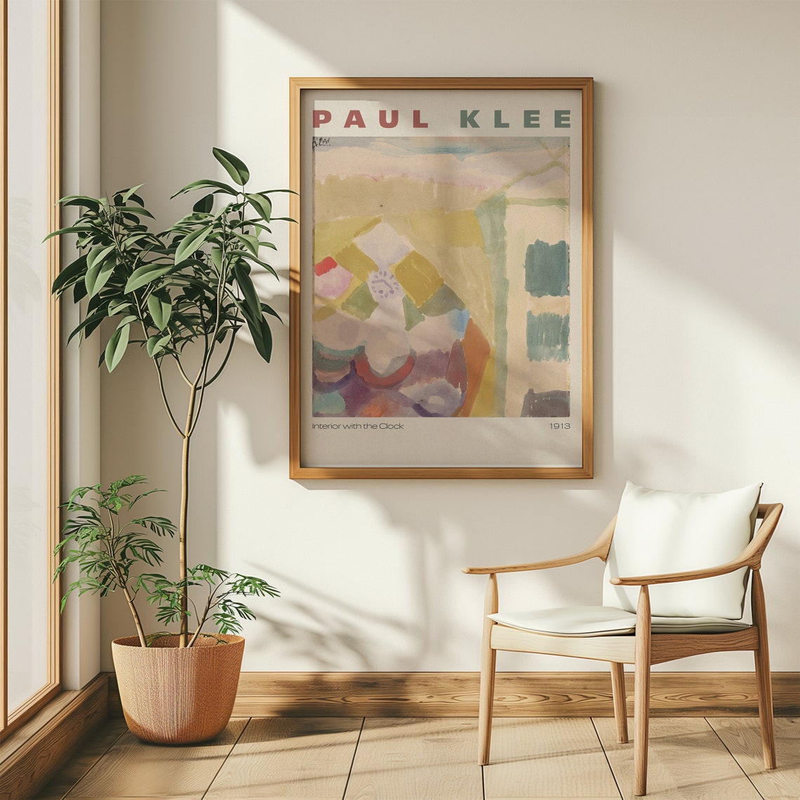 Paul Klee Interior with the Clock 1913 Abstract Pastel Modern Poster - Image 4