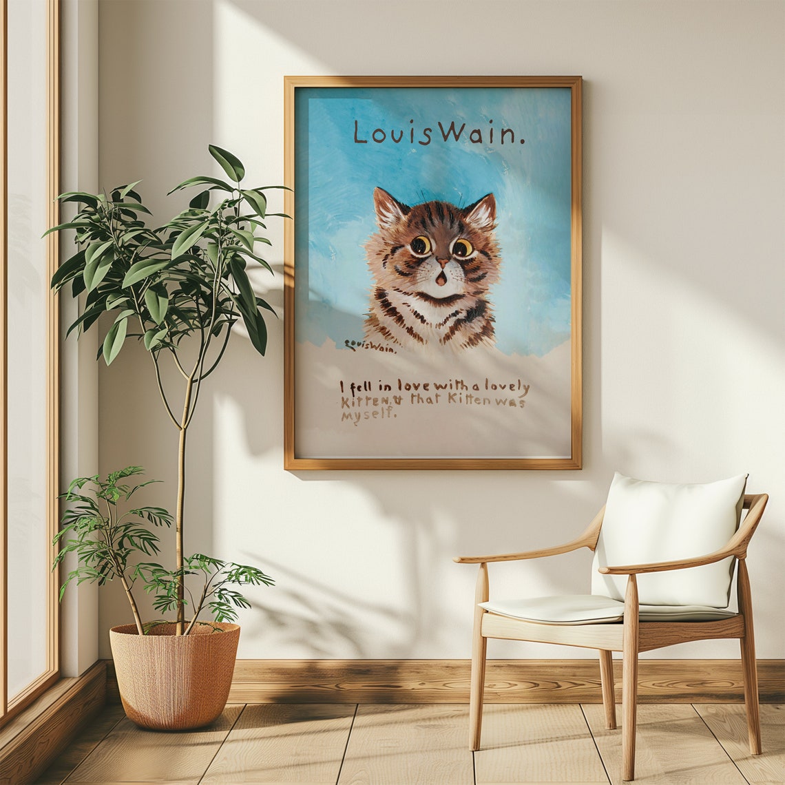 Louis Wain Kitten Cat Painting Whimsical Animal Portrait Poster - Image 5