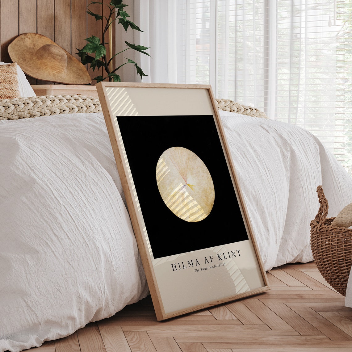 Hilma af Klint The Swan No.14 1915 Glowing White Orb Black Poster - Image 5