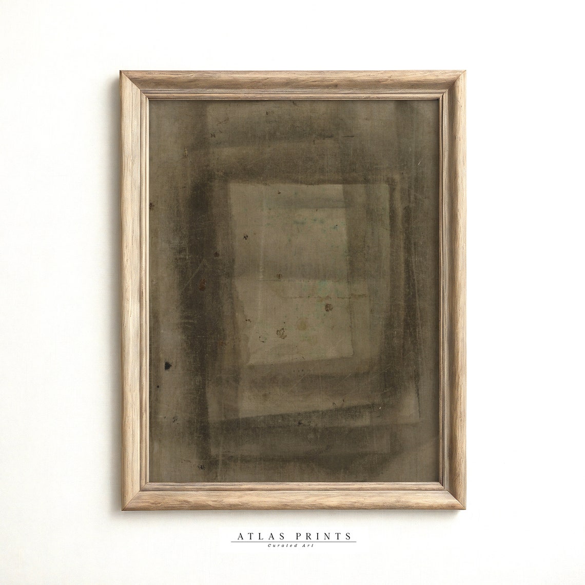 Dark Green Abstract Textured Square Moody Minimalist Wall Art