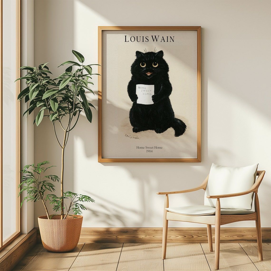 Louis Wain Print Home Sweet Home Cat Painting Black Cat Poster Bedroom Animal Wall Art Funny Living Room Decor Art - Image 5